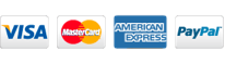 Visa, Mastercard, Amex, Paypal accepted payment options